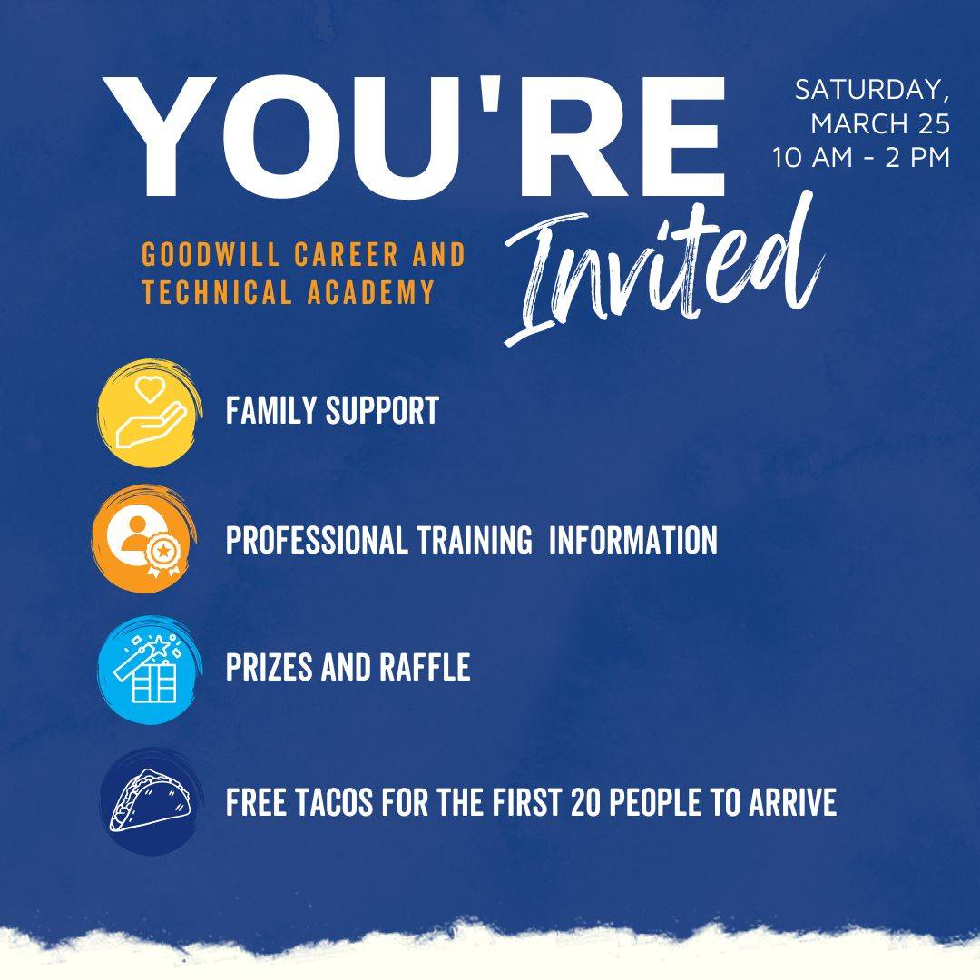 AustinGoodwill's tweet image. The weekend just got a whole lot more exciting! 
This will be a day of fun activities, family support, professional training information, fun prizes and raffle, and free tacos for the first 20 people to arrive. 
📍 1015 Norwood Park Blvd
⏲ 10 a.m. - 2 p.m. 
📅 Saturday, March 25