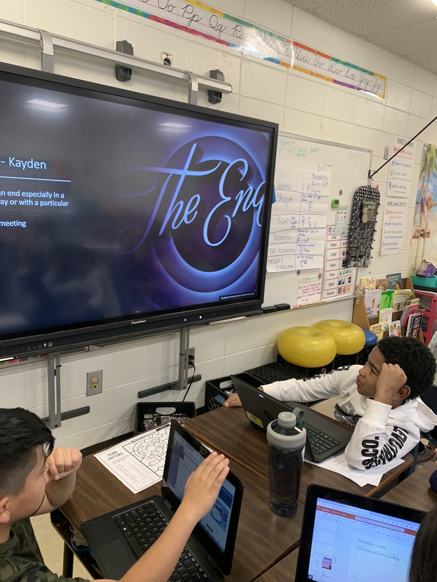 TammyOw1977's tweet photo. Using a collaborative PowerPoint to review our March Madness Vocabulary- students defined, used the word in a sentence and added a picture for each word #microsoftkids @OGESeagles @CherokeeSchools https://t.co/ErCre57hcX