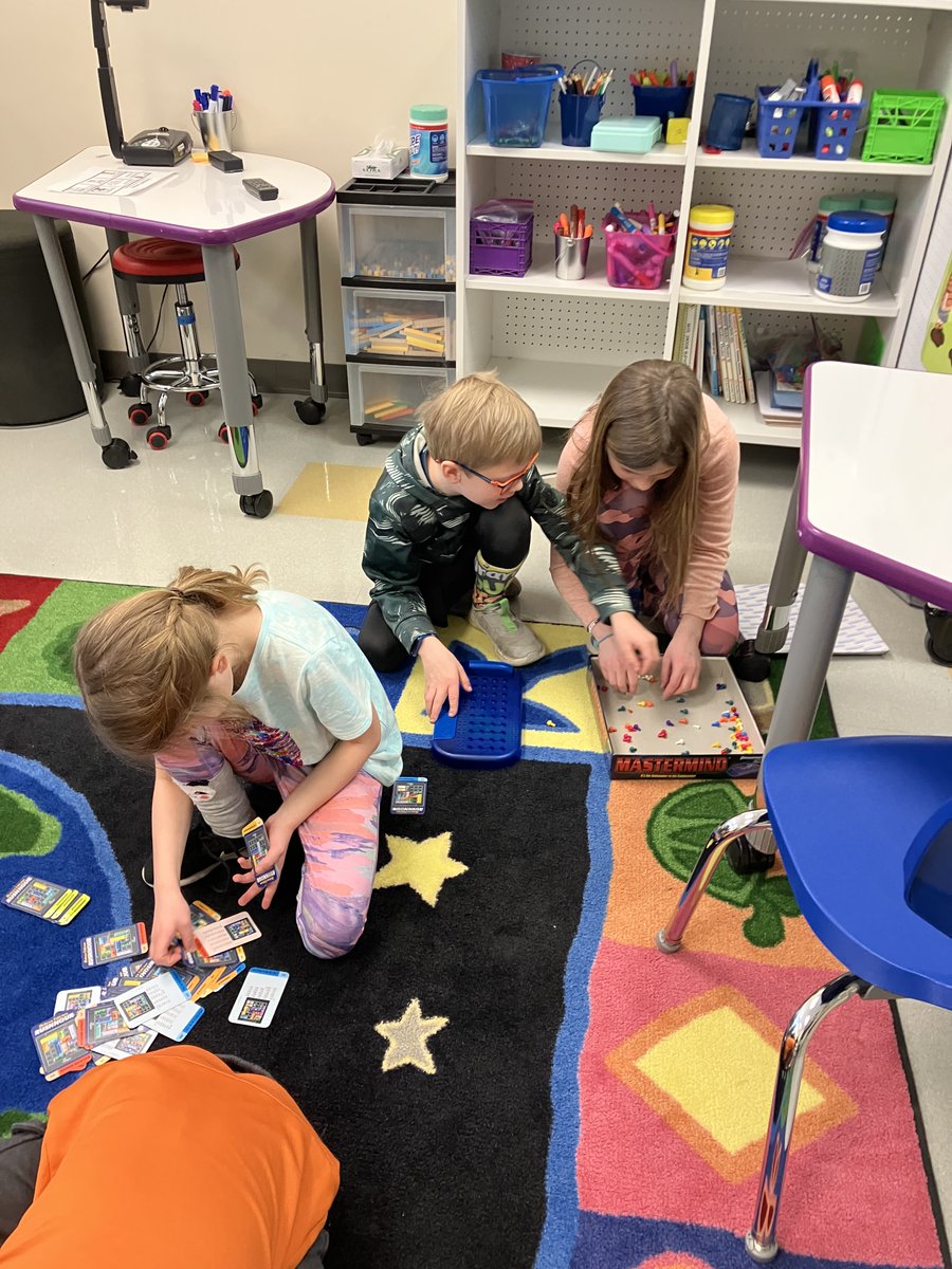 Pre Spring Break "thinking games" for 2nd graders during Extended Learning.