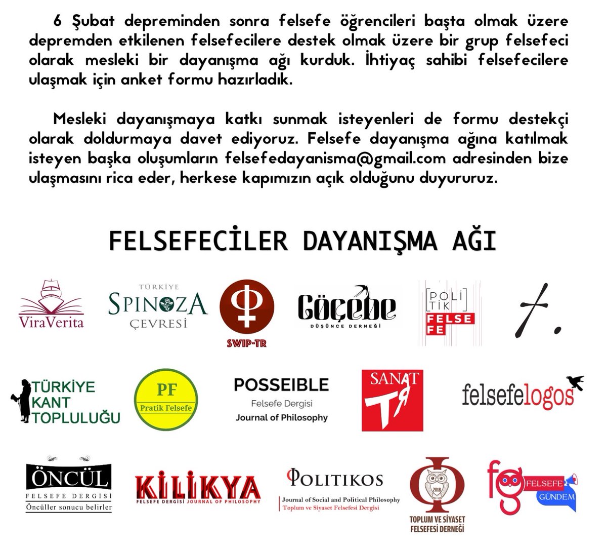 Tüm felsefecilerin desteğini bekliyoruz:t.ly/U1CO