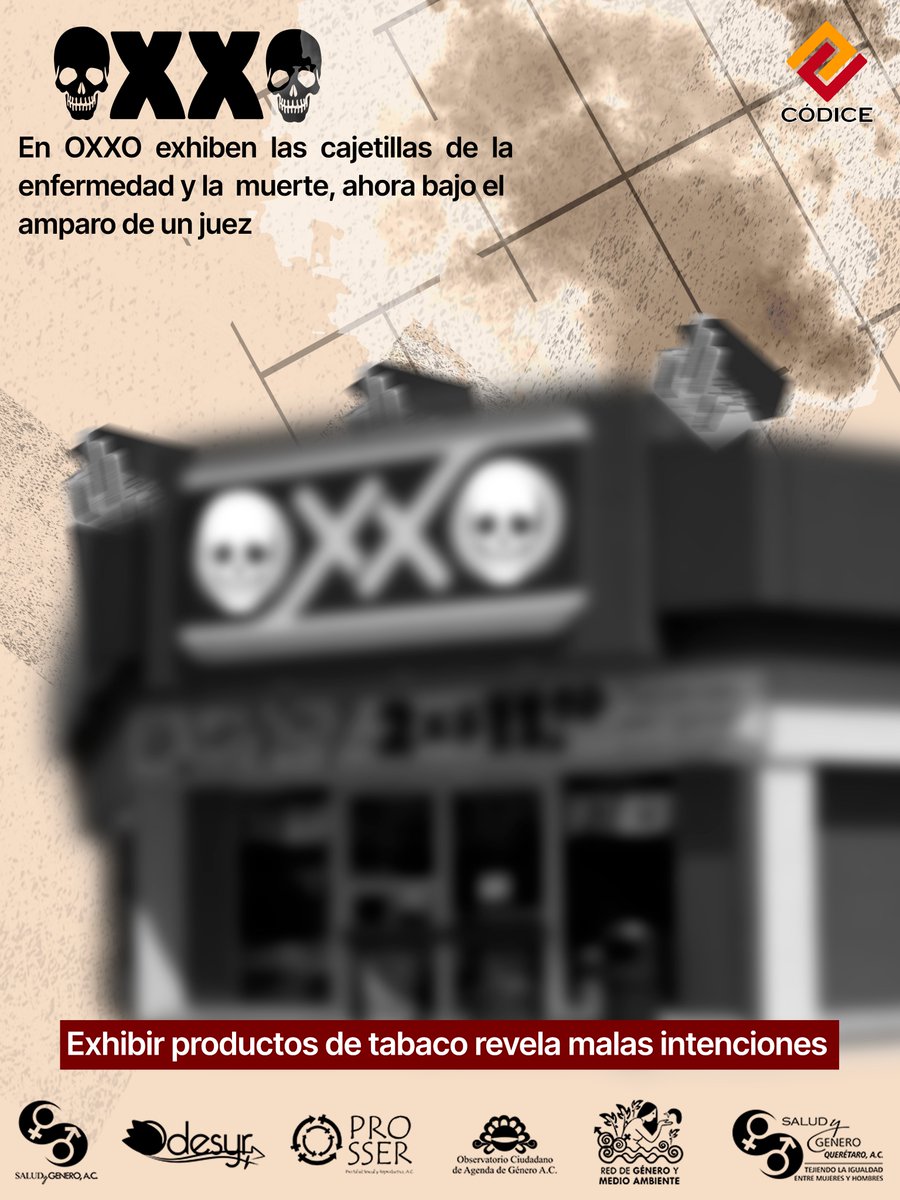 codicesc's tweet photo. Exhibir cajetillas de cigarro tiene un solo objetivo: enfermar a niñas, niños y jóvenes 
#JuecesVsLaSalud #AmparosLaMuerte https://t.co/aEzjQ1G903