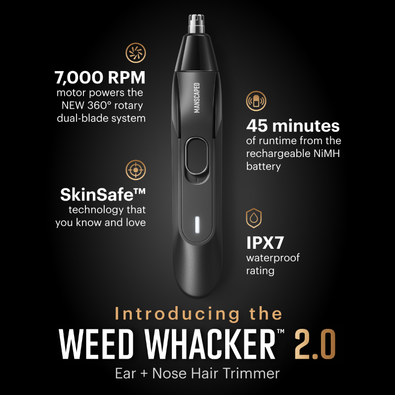 manscaped's tweet photo. Upgrade to a more comfortable ear &amp; nose hair trimming experience with the NEW Weed Whacker® 2.0 by MANSCAPED® today!