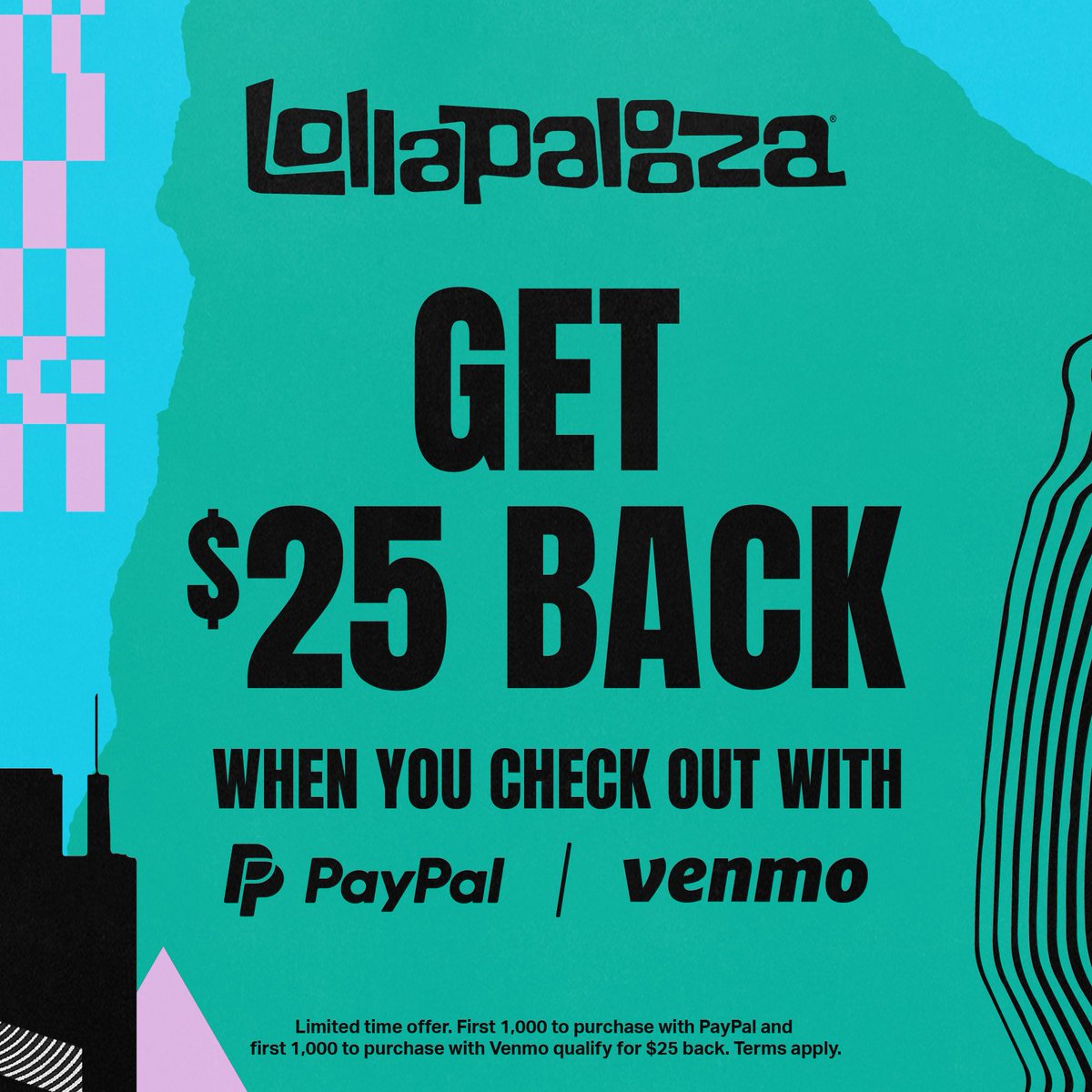 Set your alarms for 10 am CT! ⏰
@lollapalooza tickets go on sale tomorrow. 🎟️
