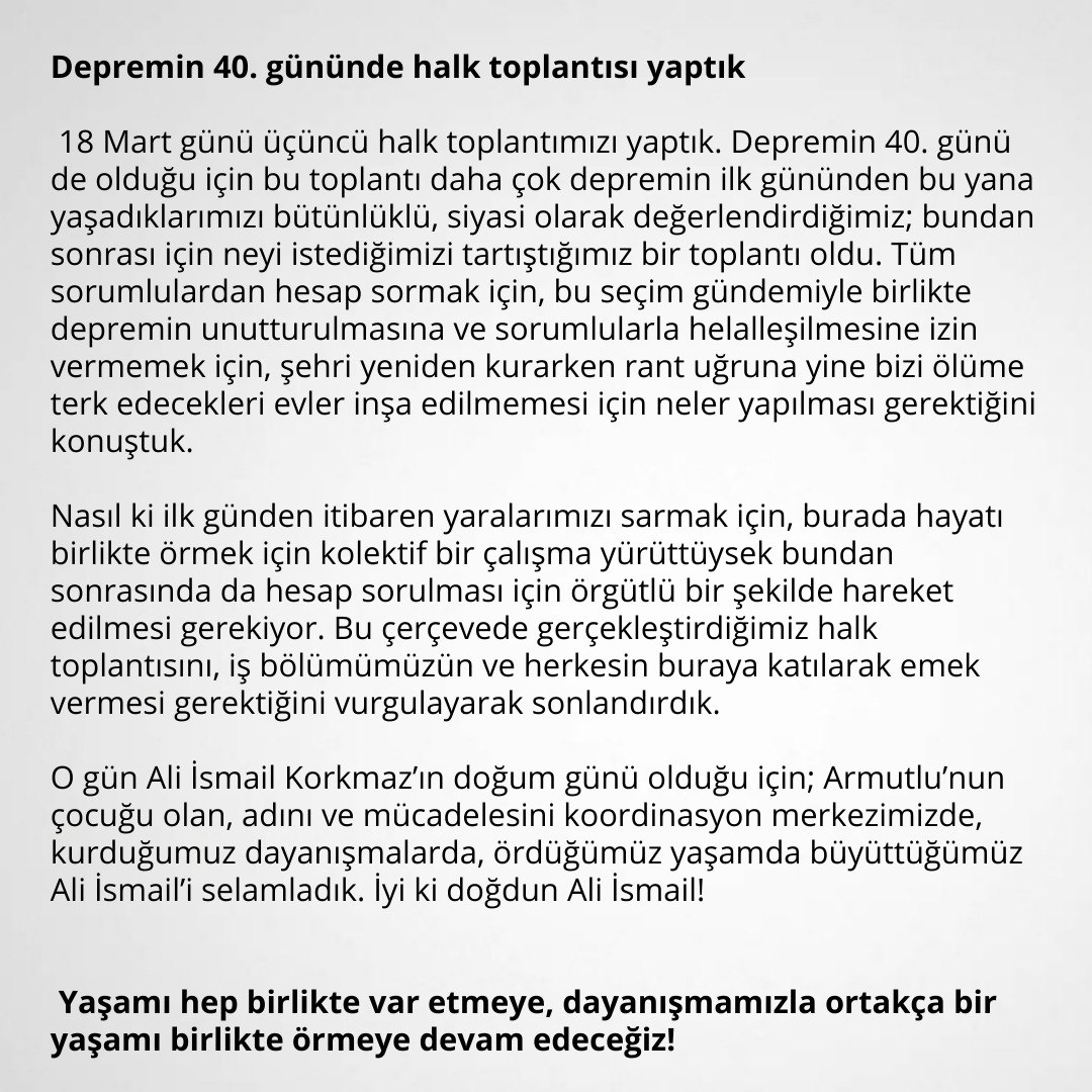 Ali İsmail Korkmaz Akdeniz Armutlu Koord. Merkezi tweet media