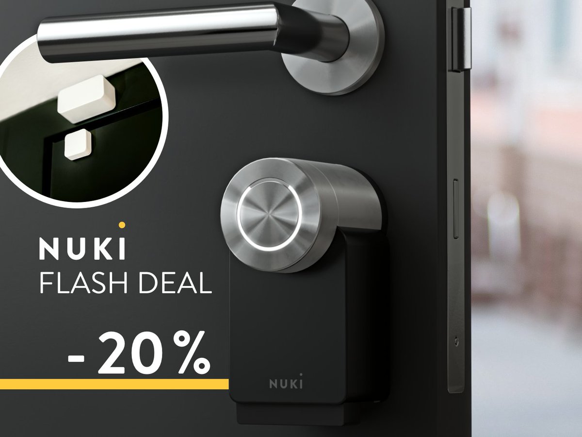#Nuki Club members listen up: You get an even bigger discount in the #Nuki Flash Deal. Buy the #Nuki Smart Lock 3.0 Pro and the #Nuki Door Sensor together and save 20 %: shop.nuki.io/en/nuki-flash-… Note: Log in to your Nuki account and go to Exclusive Deals to redeem the discount.