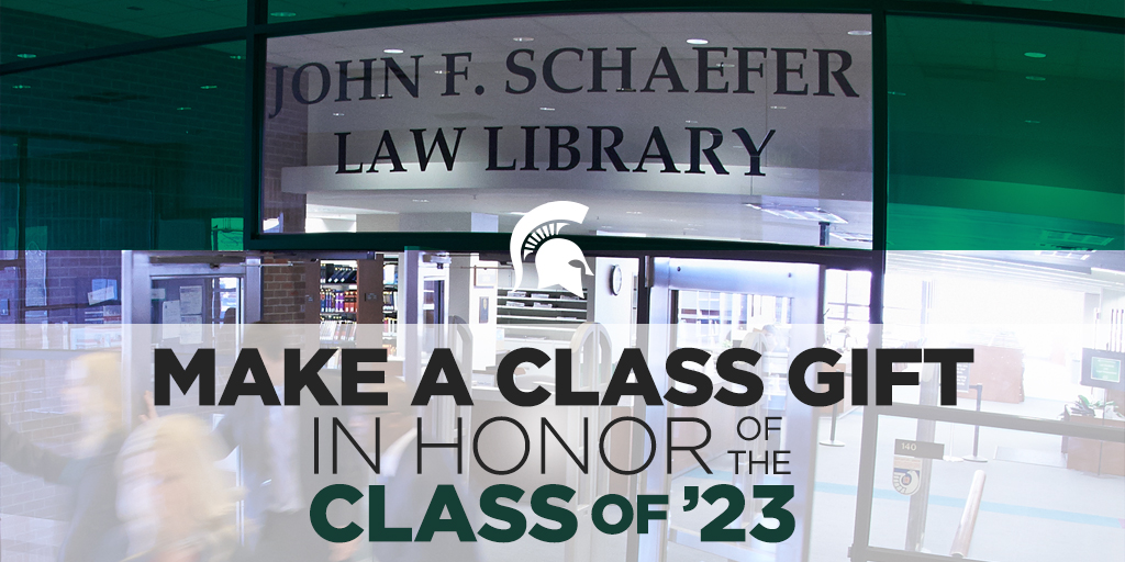 The Class of 2023 is raising money for the @MSULawLib, an important resource for students. Please consider donating to this class gift as it aims to help the library increase the availability of textbooks for first-year law students. 

Donate here: bit.ly/3z1p00R