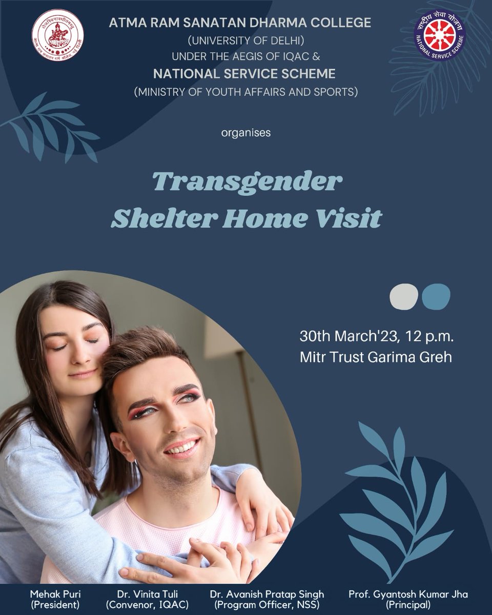 ArsdNss's tweet photo. Transgender people should be treated with the same dignity and respect as anyone else and be able to live and be respected, according to their gender identity.

NSS ARSD feels ecstatic to organize a visit to Transgender Shelter Home https://t.co/sj97hz2ulo
