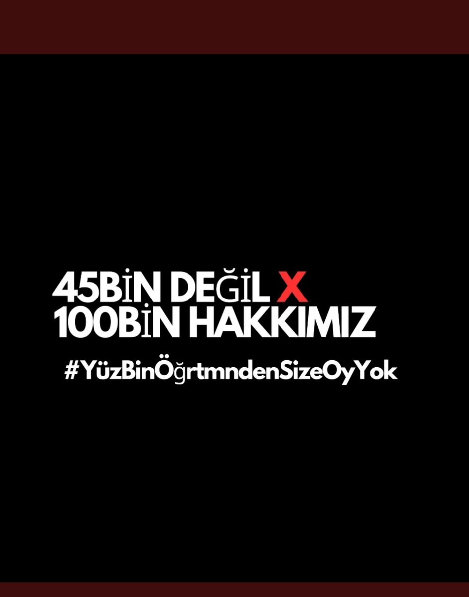 ‼️Talebimiz hep 100 bin öğretmen ataması olmuştur.

‼️45 bin öğretmen ataması hem bizi hem de toplumu memnun etmemiştir.

‼️Atama sayısının yükseltilmesini talep ediyoruz.
<a href="/RTErdogan/">Recep Tayyip Erdoğan</a> <a href="/prof_mahmutozer/">Mahmut Özer</a> 
#Cb45BiniRevizeEt