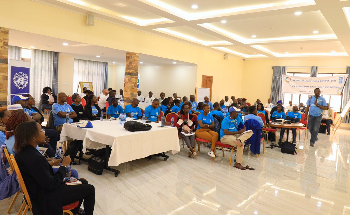 PNUDBurundi's tweet image. La retraite annuelle du #PNUD #Burundi se tient à @NgoziProvince sous le thème : « Une équipe soudée autour d’une vision commune » du 22-24/3/2023. Une opportunité pour l’équipe du Bureau Pays de renforcer l’esprit d’équipe et la cohésion. #FutureSmart
