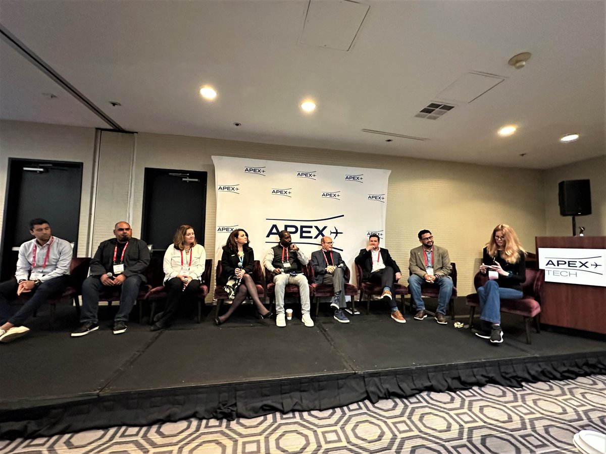 theAPEXassoc's tweet photo. This powerhouse #APEXTECH panel discusses the future of #IFE

Mary Kirby @RunwayGirl
André Valera, ABOVE
Clare Josey @spafax
Michael Valdez @panasonic
Oliver de Courson @VUBIQUITY
Esdra Lamy @wbd
Estibaliz Asiain @anuvu_official
Shafin Virji @WestEntLLC
Jonas von Kruechten @AERQ_ https://t.co/k04q9LWmUw