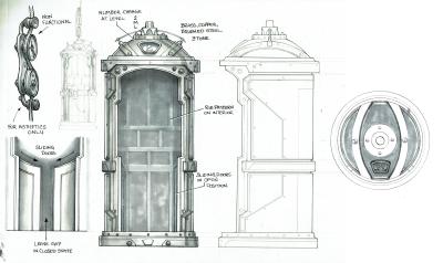 Here are some sketches of the elevator in the Library! The one responsible for taking you to some very interesting rooms... Have you discovered any already? Let us know!

#ConceptArt #GameArt #GameDev #IndieGame