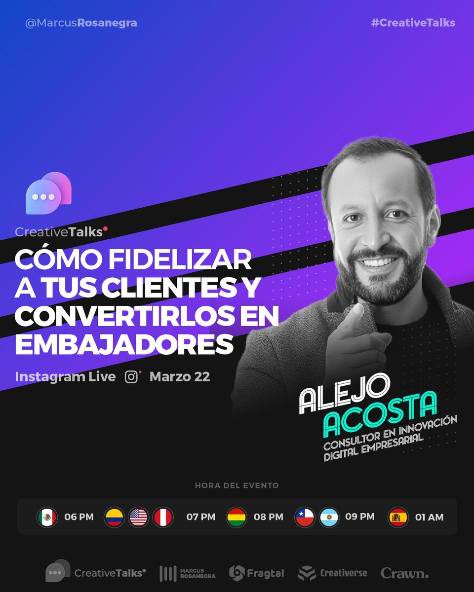 🔥 Es hoy, es hoy, tenemos un invitado muy especial, experto en innovación empresarial <a href="/AlejoAcosta_Inn/">Alejo Acosta Innovación</a>
.
No te lo puedes perder por instagram live hoy a las 7 pm Colombia (En dos horas) desde 👉 instagram.com/marcusrosanegr…
.
Nos vemos esta noche
#innovacion #Marcas #PropeustaDeValor