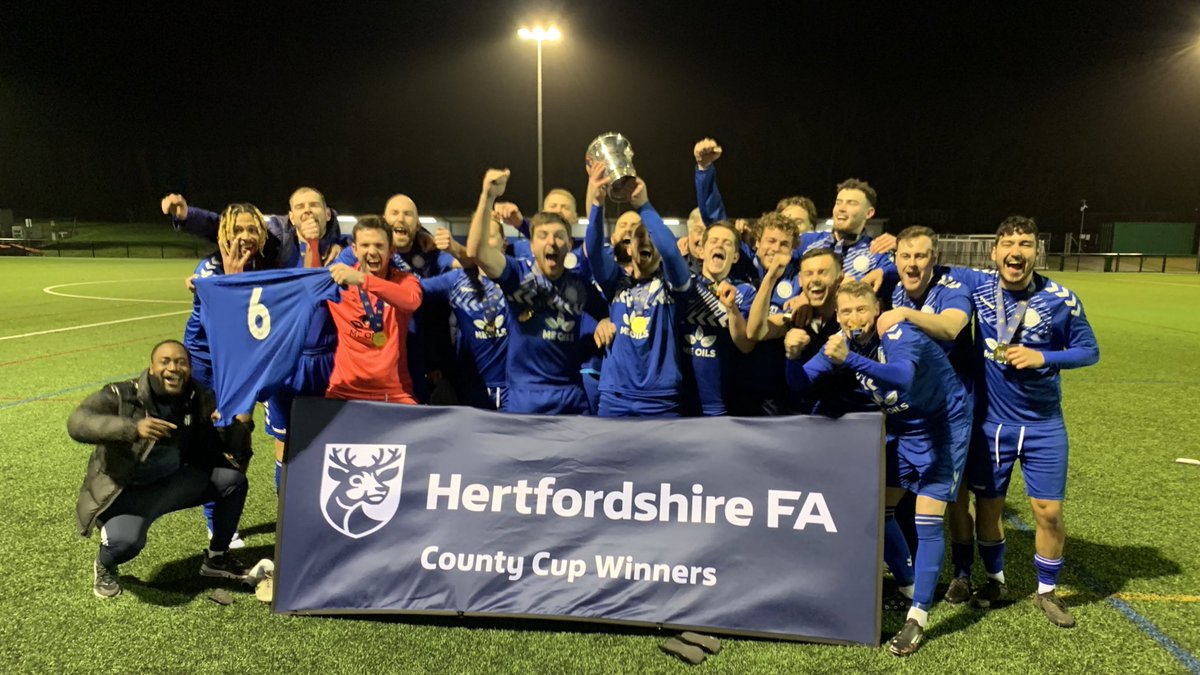 HertfordshireFA's tweet photo. Congratulations to the Winners of the Senior Centenary Trophy 2023 - Ware Sports!🏆 https://t.co/Ohs9eekZXW