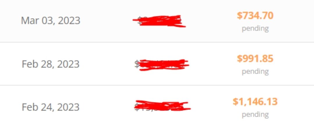 3 Purchases
2 Months rent paid for by TCB
1 Supplier