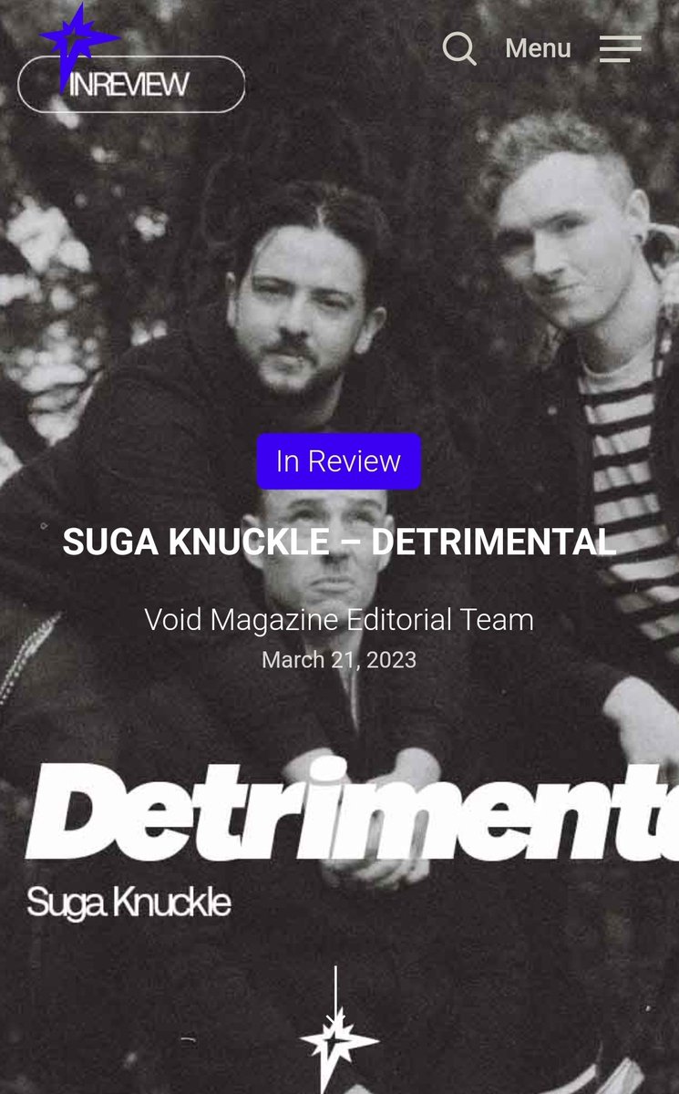 Our amazing assistant manager Ciáns' band, Suga Knuckle, are featured in Void magazine 🎶🎸🎼🎙📖
Check it out here! 
 void.ie/suga-knuckle-d…

#sugaknuckle #article #voidmagazines #music #rockmusic #talent #reviews