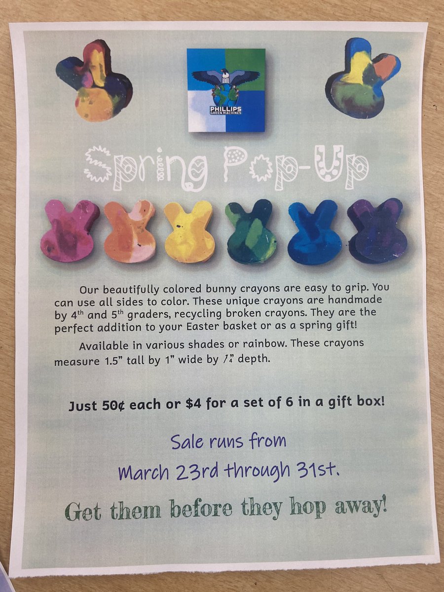 GreenMachines4's tweet photo. We are so excited to be up and running that we are celebrating with a Spring Pop-Up Sale at @PghPhillipsK5 ! #EdCorps @RWScholars @EdCorps https://t.co/CsR9DUySGE