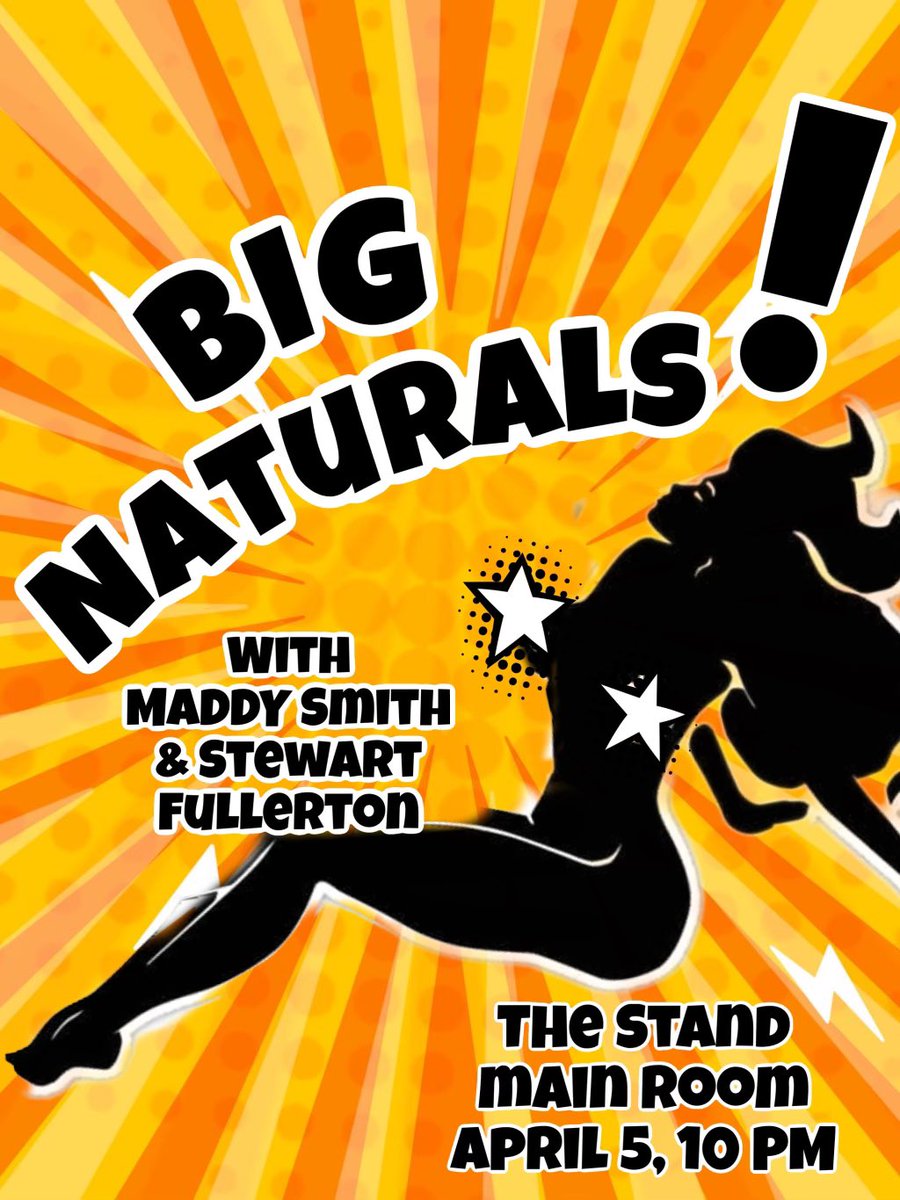 i have a show at <a href="/TheStandNYC/">The Stand NYC</a> with my bff <a href="/Stewartandchill/">Stewart&Chill</a> bring your big naturals!!! April 5