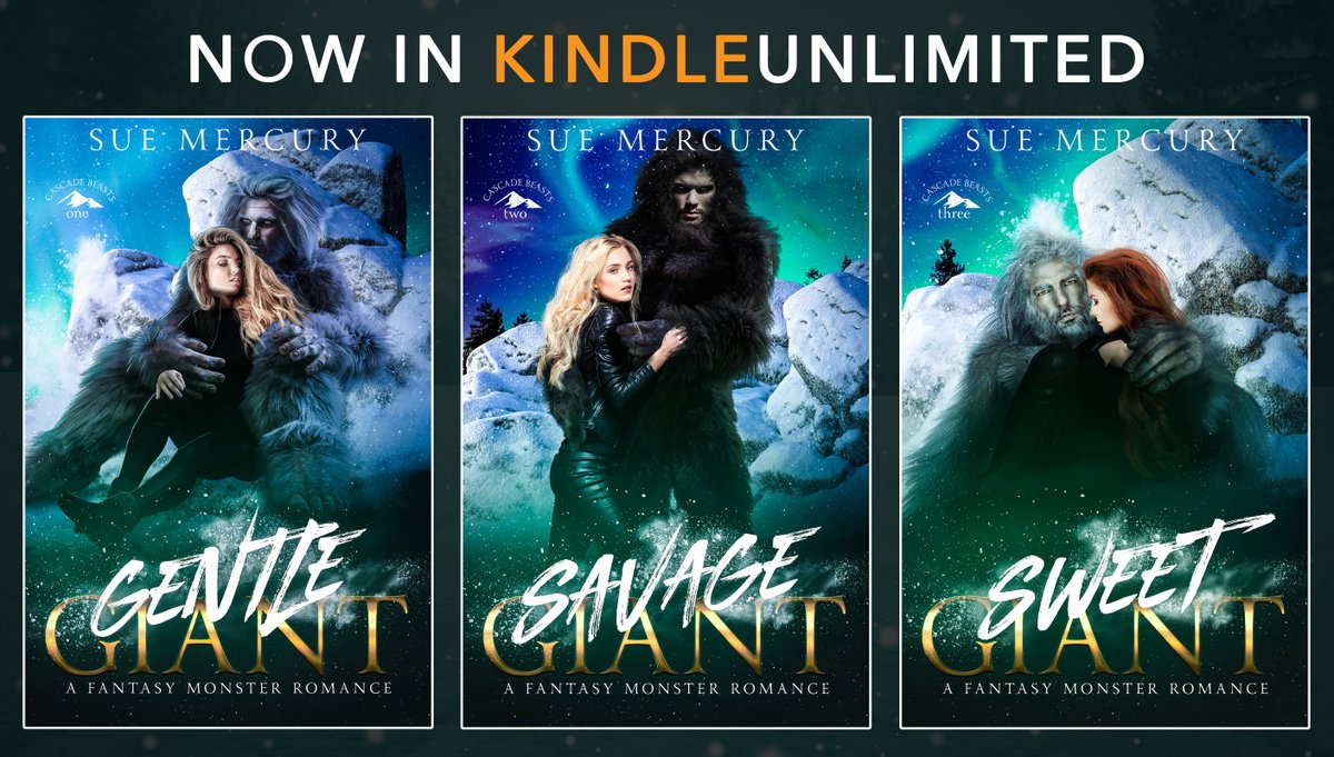 SueMercury's tweet photo. Big news! The Cascade Beasts books are now in #kindleunlimited! Start with Gentle Giant: https://t.co/MDHYsXj47E #monsterromance #reading #scifiromance #paranormalromance #fantasyromance #bigfoot #sasquatch #monsterlover #bookrec #sasquatchlovin #bigfootromance #sasquatchromance https://t.co/2ejaQinmaM