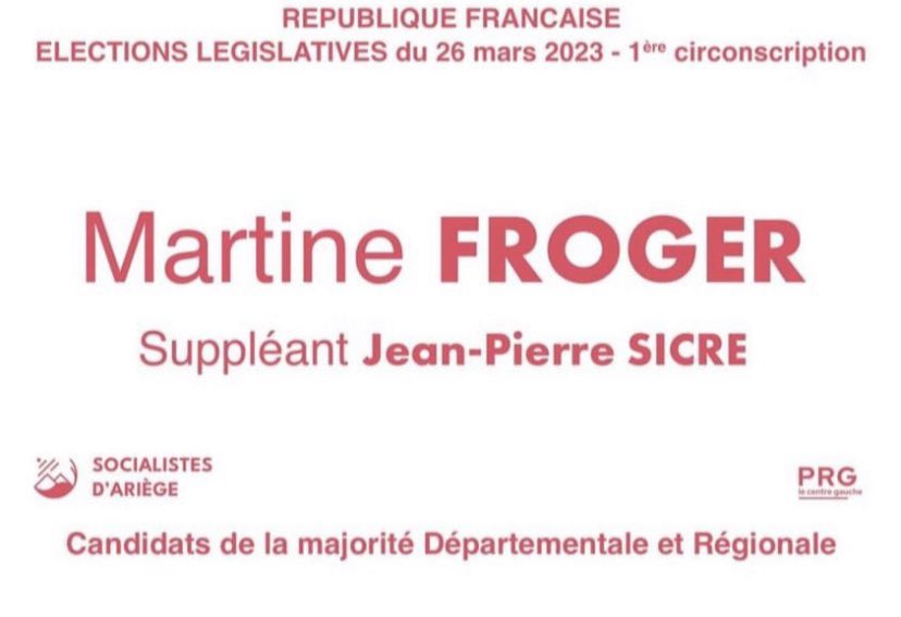 PartiRadicalG30's tweet photo. #partielle #Ariege #legislative2023
Amis de la gauche du réel
Dimanche on vote pour #MartineFroger 💪 https://t.co/Uv69pLtGmx