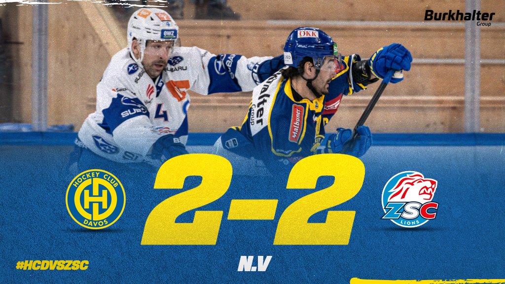 HCD_offiziell's tweet photo. ⏸️80' Keine Tore in der ersten Verlängerung ... es geht weiter in Davos. #29Aeschlimann mit mehr als einem Big Save und auch der #HCD kam zu Top-Chancen, überstand eine Strafe. Die Spannung bleibt hoch!
#HCDvsZSC 2:2* https://t.co/6bn0E0mcUb
