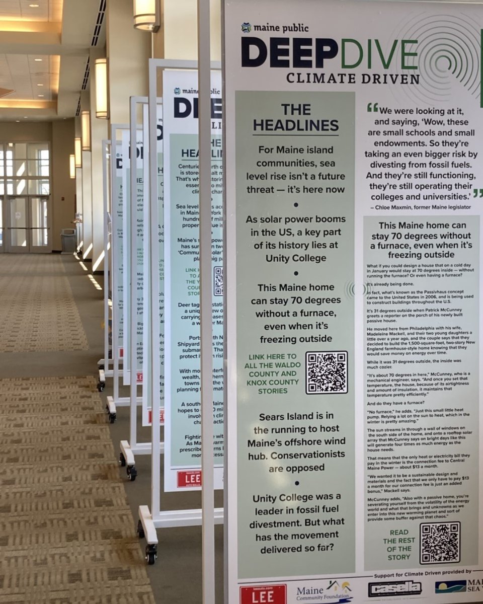 MainePublic's tweet photo. We're all set up and ready to go for the @mesciencefest in #Bangor this week! Events start today but we especially can't wait to meet folks at our #ClimateDriven #DeepDive display on Sat, March 25 at the Exploration Stations experience.
Learn more: https://t.co/jb6pFGbuMU https://t.co/9g2i6xwSQB