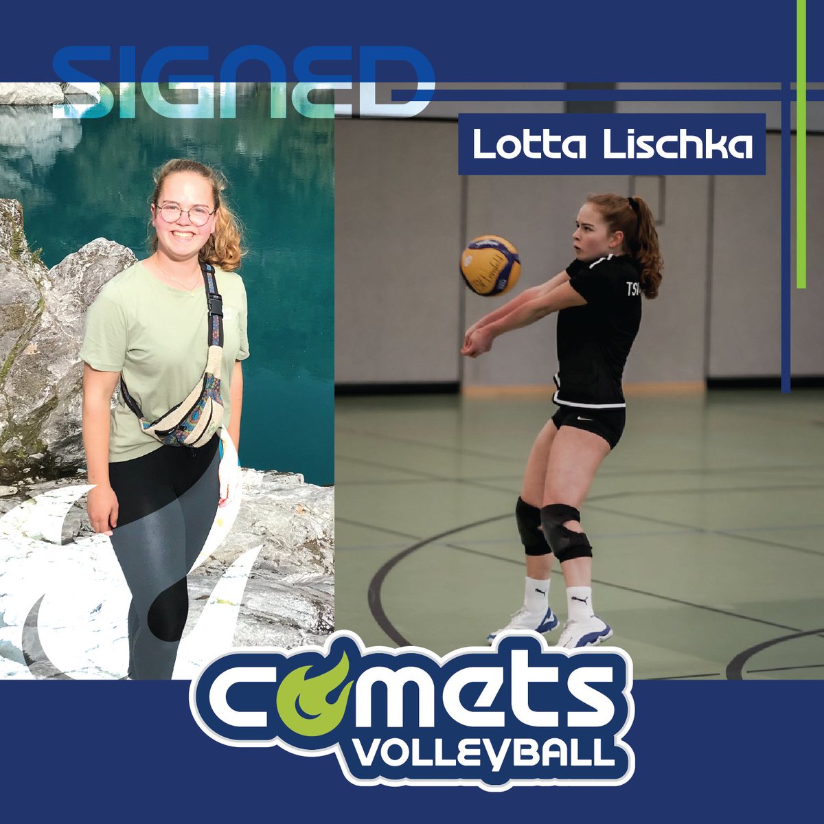 WIT_Comets's tweet photo. Excited to announce Lotta Lischka has committed to joining the #CometsVolleyball next year! Can't wait to see what the future holds! #volleyball #collegesigning #witcomets #westerniowatech https://t.co/q9rYjtTRSL