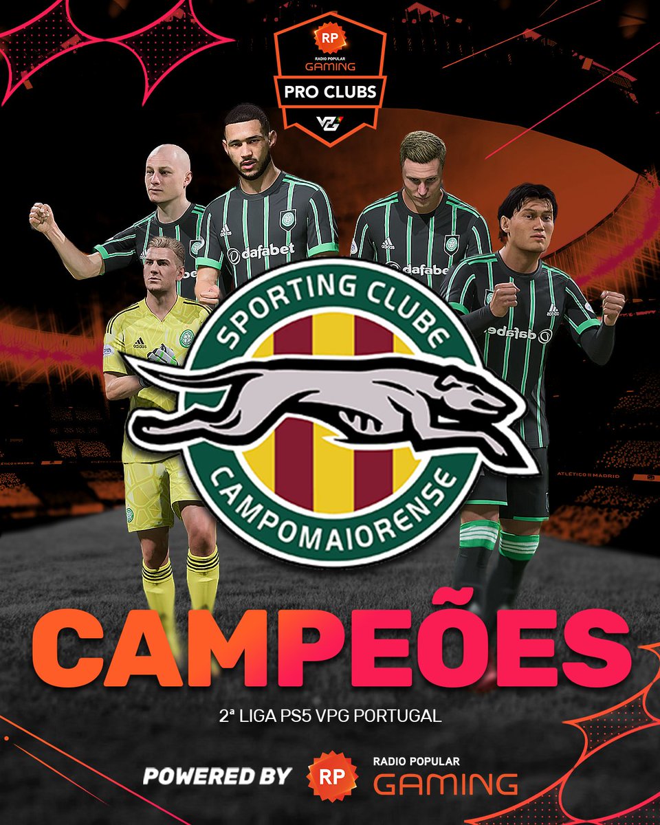 clubs_dotgaming's tweet photo. Ao fim de 10 jornadas, estão encontrados os 𝗖𝗮𝗺𝗽𝗲𝗼̃𝗲𝘀 da 2ª Liga PS5 VPG Portugal 

🏅SC Campomaiorense
✅4 🤝5❌1

Enormes 𝗚𝗔𝗟𝗚𝗢𝗦 que levam o título para Campo Maior e disputarão a 1ª Liga na próxima temporada. 

Parabéns, SC Campomaiorense!🏆

#ProClubs #FIFA23 https://t.co/6rWMrBzVJ3