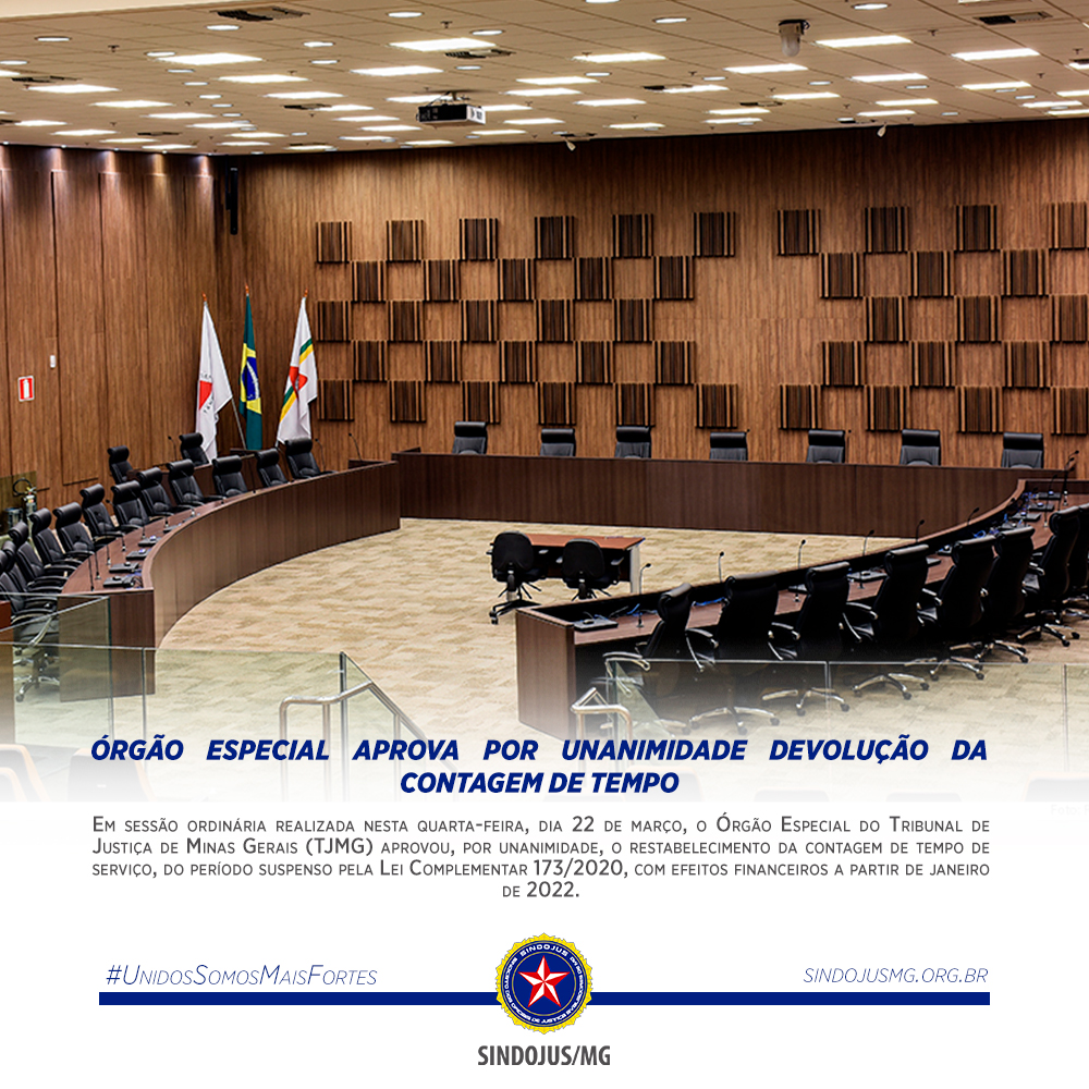 sindojusmg's tweet photo. ÓRGÃO ESPECIAL APROVA POR UNANIMIDADE DEVOLUÇÃO DA CONTAGEM DE TEMPO

Clique aqui para ter acesso à matéria completa:
https://t.co/juv7vdcAJU

#UnidosSomosMaisFortes #SindicatoForte https://t.co/7w6rQ17XeV