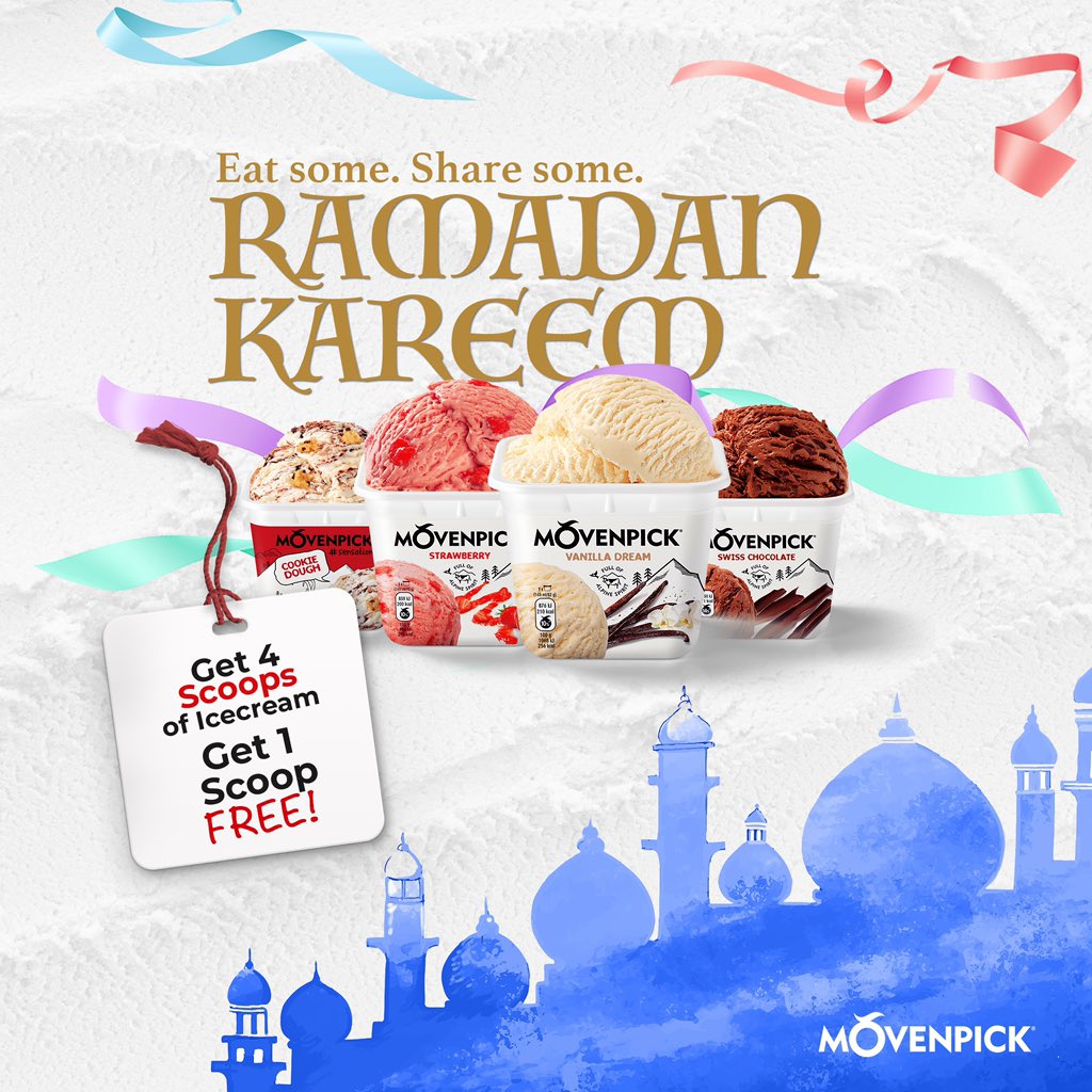 movenpickng's tweet photo. Eat some and share some this Ramadan🌙

For every 4 scoops of Ice cream you get 1 FREE scoop!
🍨
🍧
🍦

Visit the closest Movenpick icecream gallery to Indulge with your family and friends today!

#icecreaminabuja #icecreaminkano #chocolateicecream
 #movenpickicecream #Ramadan https://t.co/UBfaOJbPbR