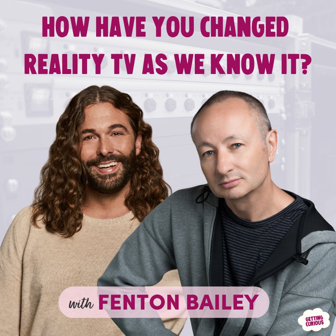 WorldOfWonder's tweet photo. What do @RuPaul, #TammyFaye, and North Korea have in common? 👀 This week's @CuriouswithJVN guest: @worldofwonder co-founder @fbailey! 

Join @jvn and Fenton as we celebrate the small screen and all things #ScreenAge. Listen now at https://t.co/QZr9qivb5S 📺🪩 #GettingCurious https://t.co/dsu0Js6I3m
