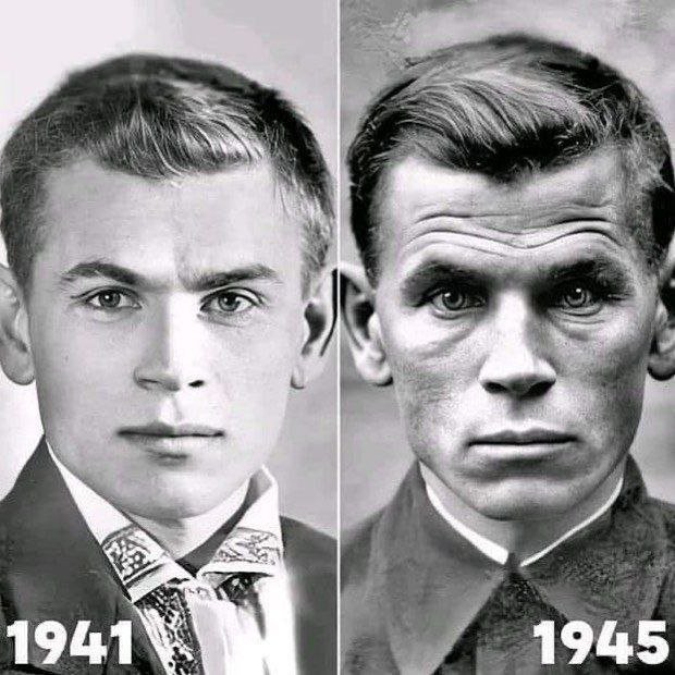 O rosto de um soldado antes e depois da segunda guerra mundial: 1941 vs. 1945. 

#secondworldwar #sadness