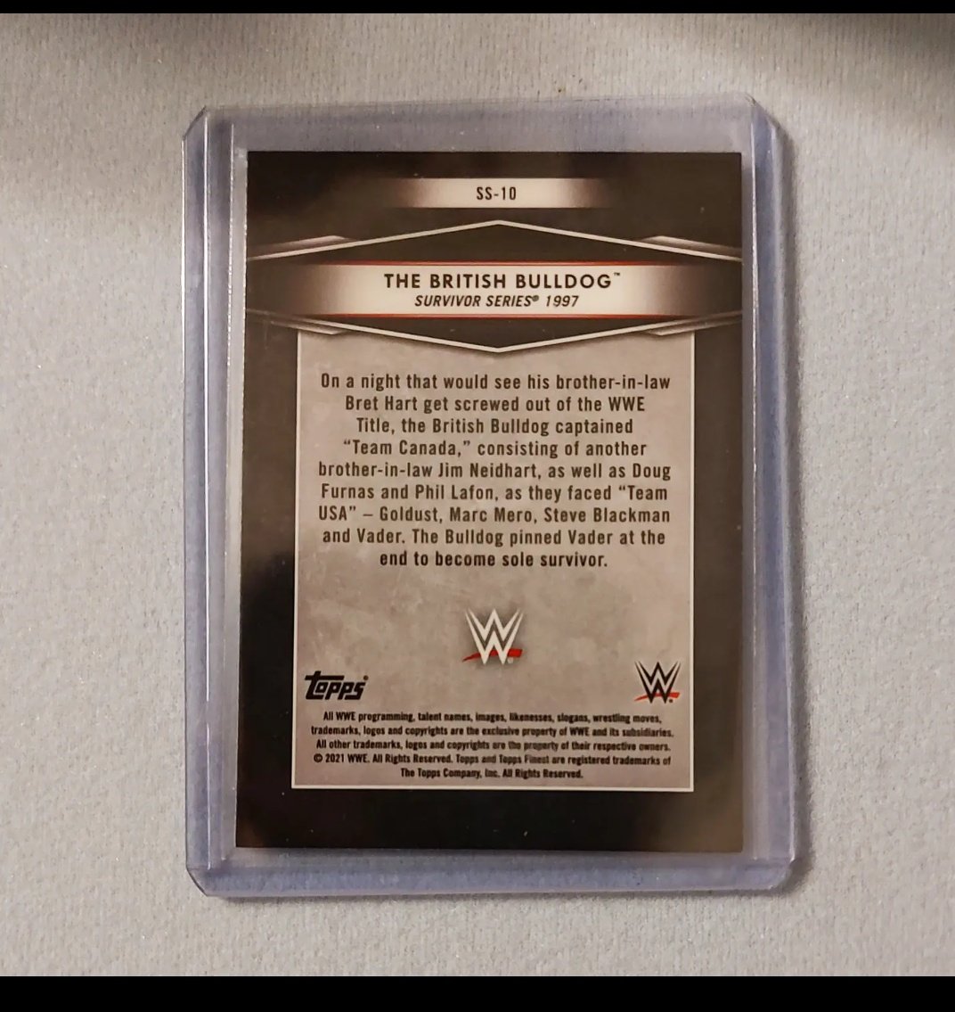 MeanDean1017's tweet photo. The great #BritishBulldog on #WrestlingCardWednesday #wwe #mattel #toppsfinest #thehobby #figlife #wrestling #majormark #cardmark #majorpod https://t.co/Vqt2SDBLpi