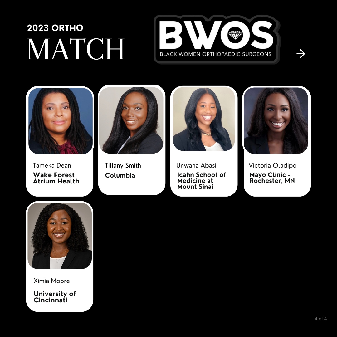 Welcome to the historic 29 newly matched Black Women (soon to be) Orthopedic Surgeons! 
#orthomatch2023 #match2023 
•
#bwosresidents #orthoresidents #orthoresidency
#congratulations #thematch