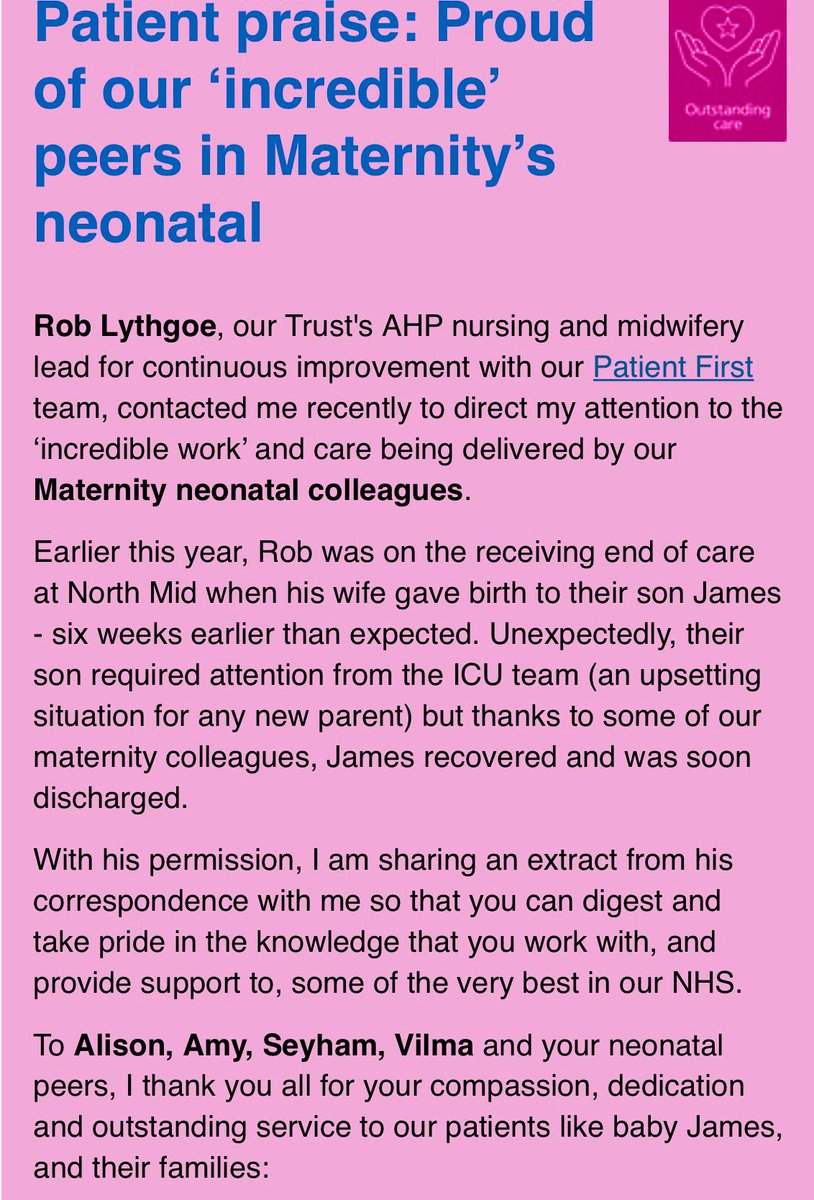 vilma_ribao07's tweet photo. Thanks @Rob_85 for the lovely  feedback for our team Neonates 🌟@NorthMidNHS.     #positiveexperience #caring @datt_colette @SarahHa88622902 @nosuji01 @CheentanSingh @HazelManzano3 @barbarakuypers @Dhruv_Rastogi @AlisonBaines2 @drvic @drcharlottec https://t.co/zNhS3QfioO