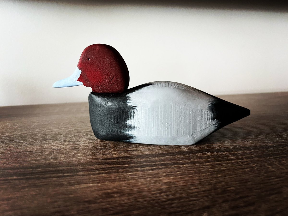 Just finished my take at this Redhead. Keeping an old tradition alive. Thank you to my friend Wayne Davis for guiding me through my frustrations. 

#DownEast #DecoyCarving