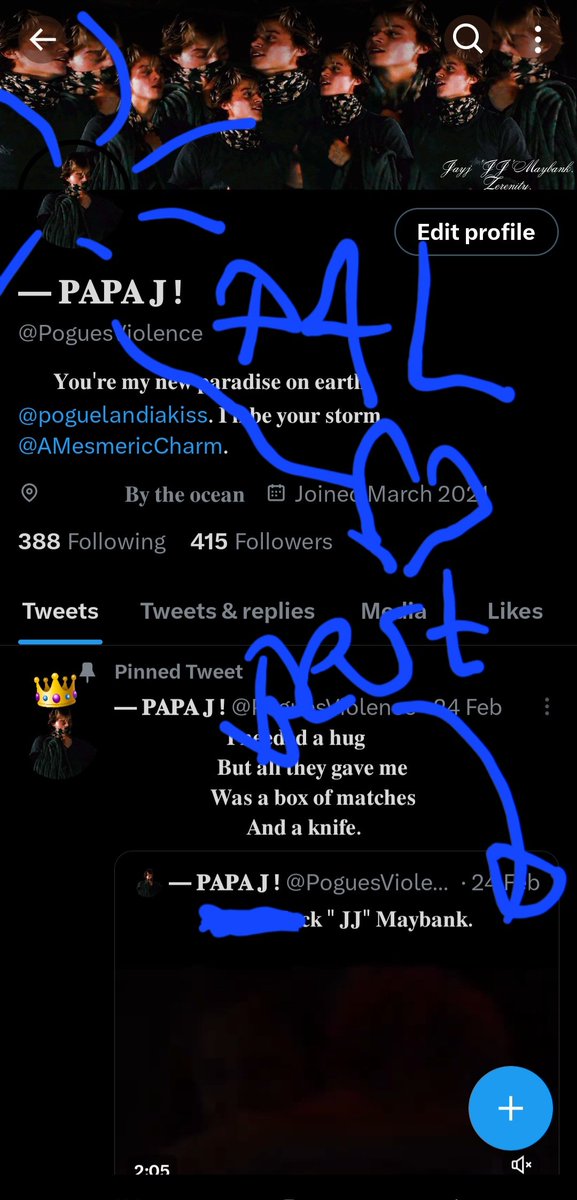 like for JJ to draw on your profile