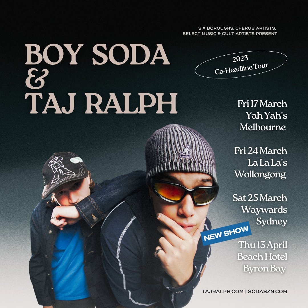 joanneevu's tweet photo. Coming out of twitter hibernation to get y'all out to the @OFFICIALBOYSODA &amp; @TajRalph shows this week xx

Tomorrow 👉 La La La's, Wollongong (w/ @charbelmusicau)

Saturday 👉 Waywards (Bank Hotel), Newtown

Come support aussie music and get some sexy rolling papers https://t.co/IBMIpOoA4L