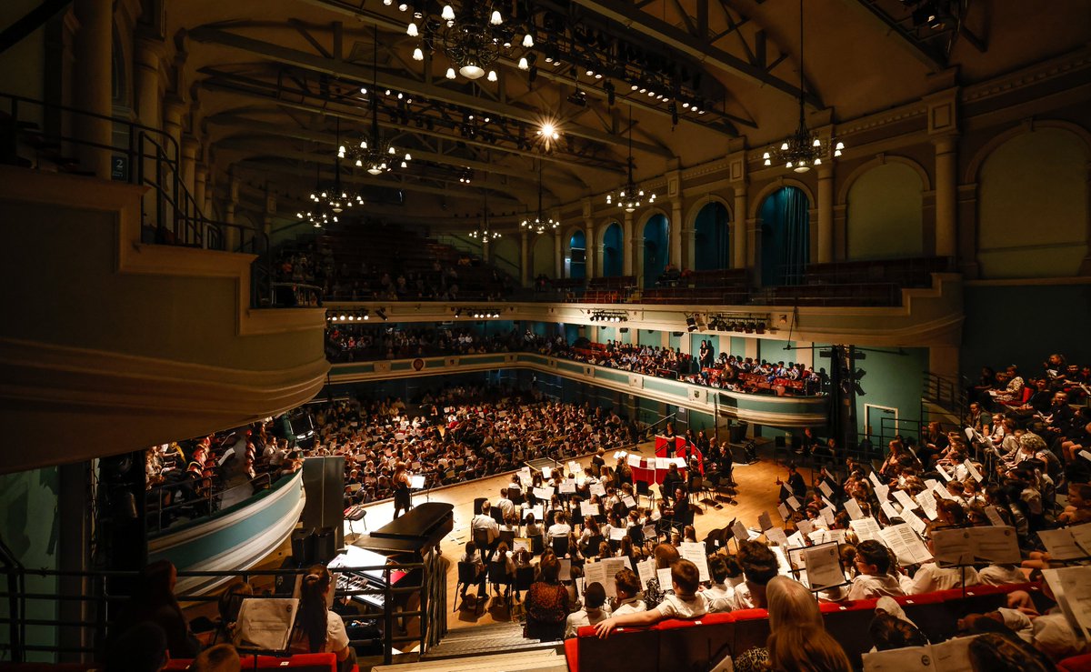 Hundreds of schoolchildren from Stoke-on-Trent & Staffordshire, perform in the 25th annual recorder festival at the Victoria Hall, Hanley, Stoke-on-Trent @StokeCMS @RegAndVicPress