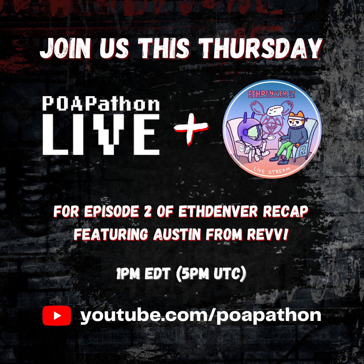 Come join us at <a href="/poapathon/">Eagle Ace</a> March 23 at 1pm ET as we talk to <a href="/nfteague/">Austin</a> about how <a href="/revv_gg/">Revv</a> is changing the way you distribute #POAP tokens to your viewers on Youtube and Twitch!