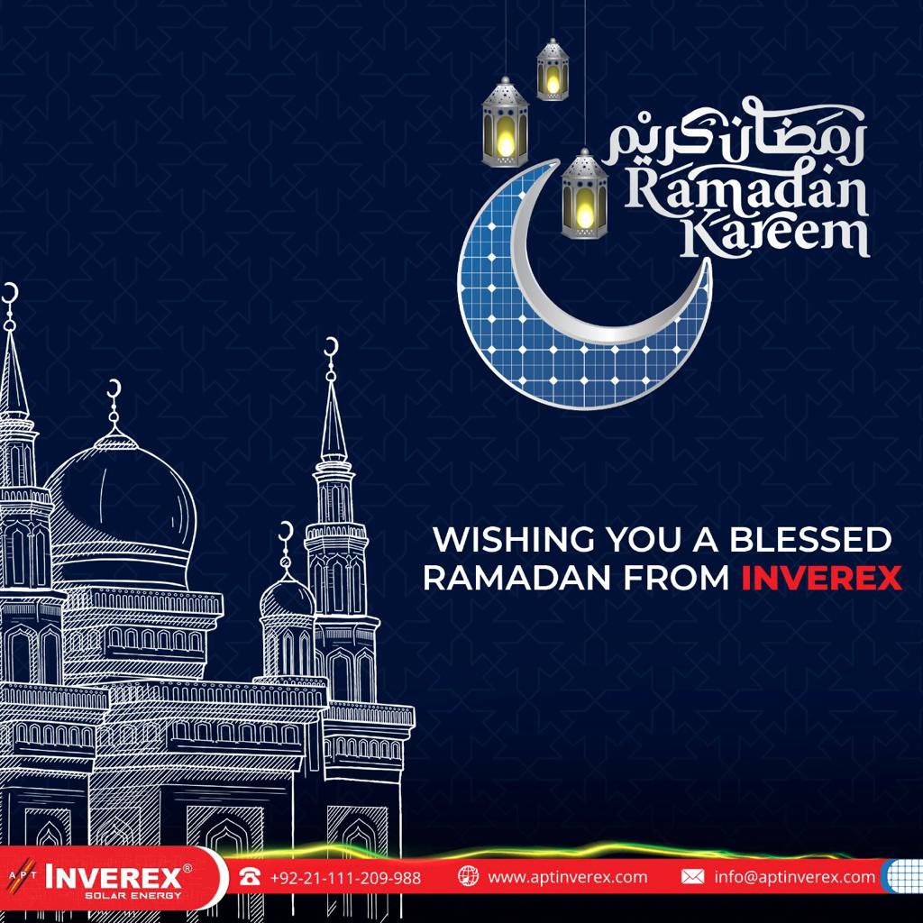 On this festive occasion, we wish peace transcends the Earth, We wish your life is brightened with positivity and harmony. Happy Ramadan blessings from Inverex Solar Energy. #Inverex #Solarenergy #Ramadan #Blessings