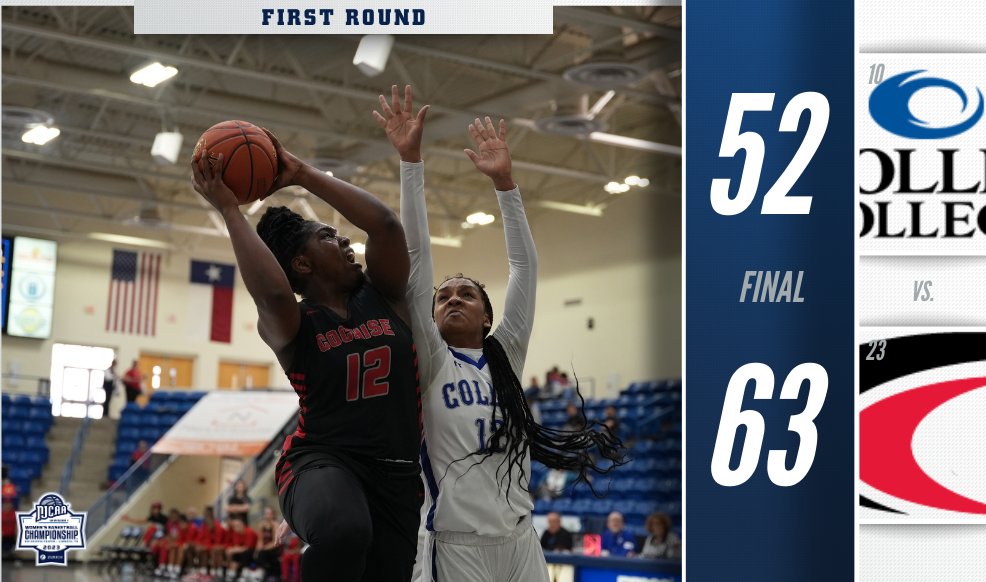 𝙐𝙥𝙨𝙚𝙩 in Lubbock!

No. 23 Cochise knocked off tenth-seeded Collin in the opening round of the 2023 #NJCAABasketball DI Women's Basketball Championship. 

njcaa.org/championships/…
