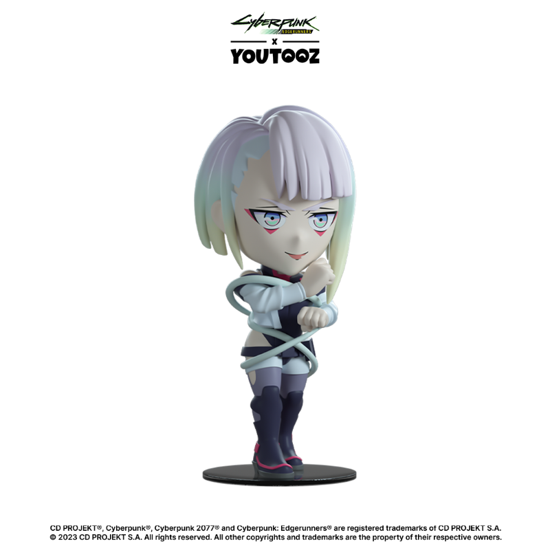 youtooz's tweet photo. New Cyberpunk: Edgerunners collectibles are out now!