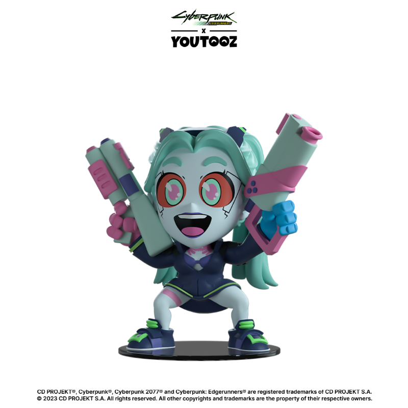 youtooz's tweet photo. New Cyberpunk: Edgerunners collectibles are out now!