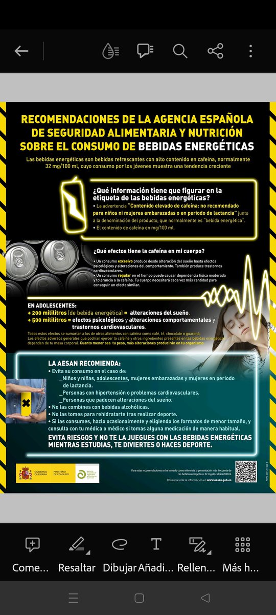 "Guia sobre consumo de bebidas Energéticas". Aquí está la guía elaborada por Natalia , la enfermera de referencia. ¡No puede ser más completa y didáctica! #formajoven