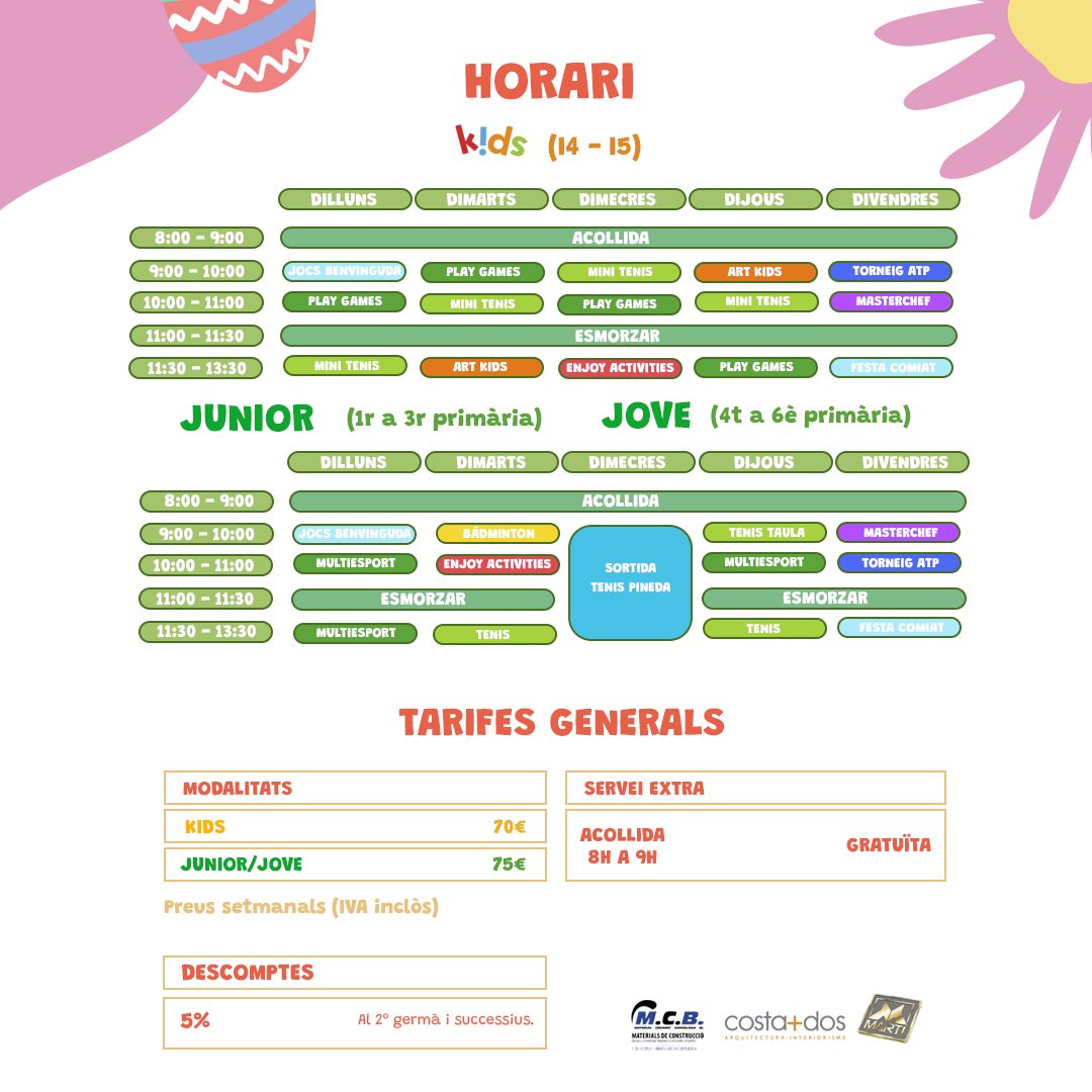 Apuntat al nostre casal de setmana santa 2023!!