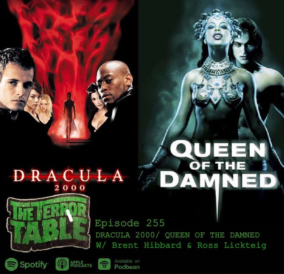 theterrortable's tweet photo. 🚨AVAILABLE NOW!🚨On this episode of The Terror Table, Mitch and Buzi welcome Brent Hibbard and Ross Lickteig of The NuDis Colony Podcast to discuss DRACULA 2000 and QUEEN OF THE DAMNED. 

Follow @NuDisPod for more Brent and Ross Nu-Metal discussions. https://t.co/htJSgEkXvQ