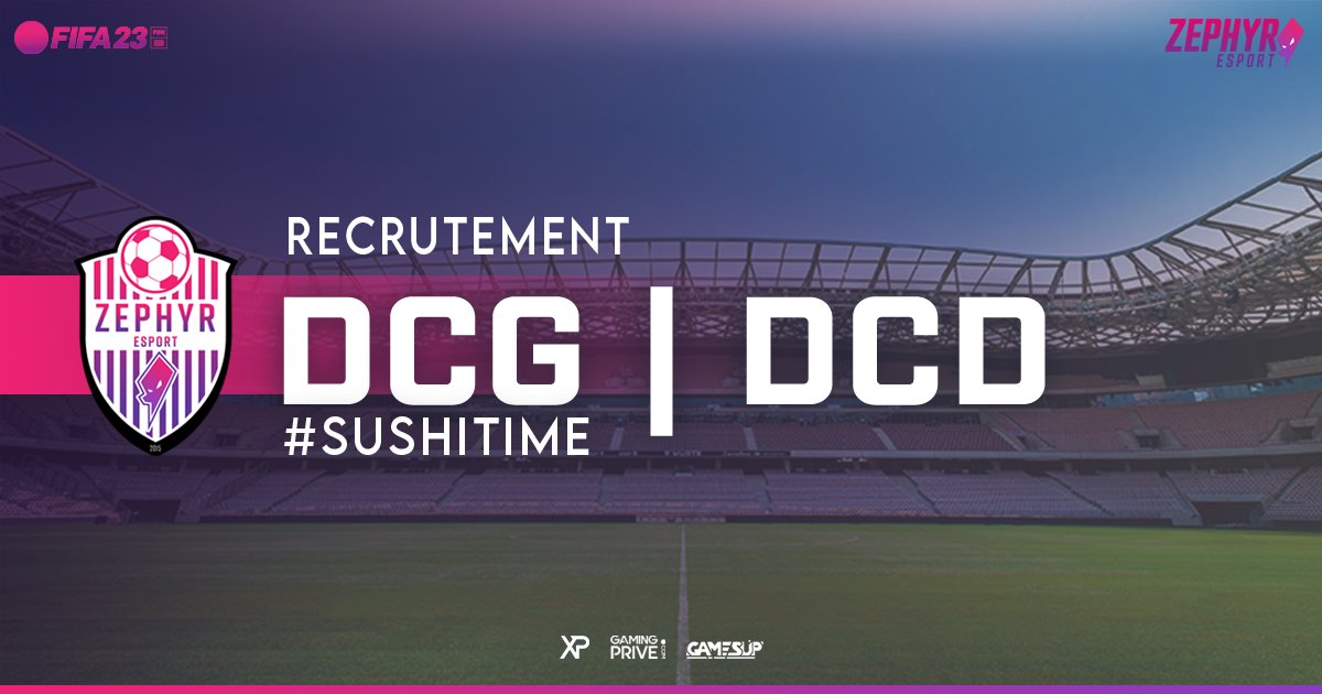 🐙[RECRUTEMENT]🐙

Notre équipe #FIFA recherche un DGC/DCD! 🤗

Tu penses avoir ce qu'il faut pour nous rejoindre? 🔥

N'hésites pas à contacter @ZephyrEsport_CP afin d'avoir plus d'informations !

#ZPR