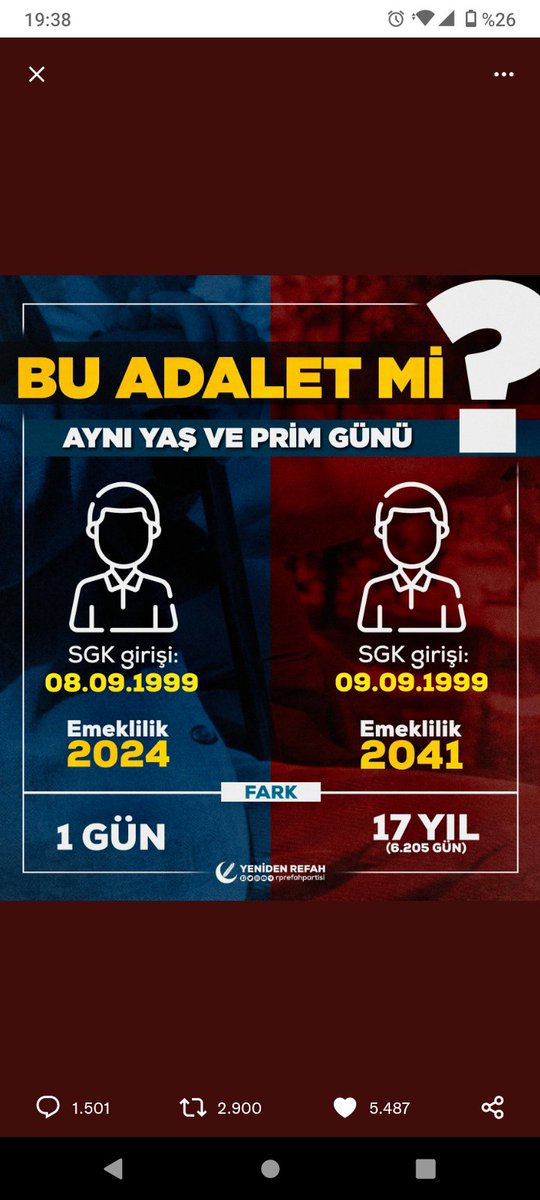 tuncaybulayir's tweet photo. #ADALEThaktırEAD #2000lersecimibelirler 9.9.1999 sgklilar için torba yasayla düzenleme Bu seçimlerde oy pusulası yanın da 1 de 9.9.1999 lar çıkabilir @RTErdogan @EmineErdogan @NumanKurtulmus @turanbulent @erkbas @bulent_arinc HERKES EŞİT https://t.co/upjqBQenW4