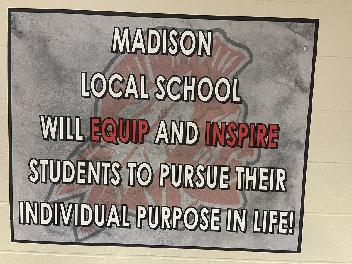 LeffingwellDan's tweet photo. “Sliding” into Madison Local Schools today where there mission is to “equip and inspire students to pursue their individual purpose in life”. Special thx to Supt. Staggs and his team for inviting me and discussing #STEM #Strengths and #personalpathways . @ecoesc https://t.co/iDzCrlDRHO