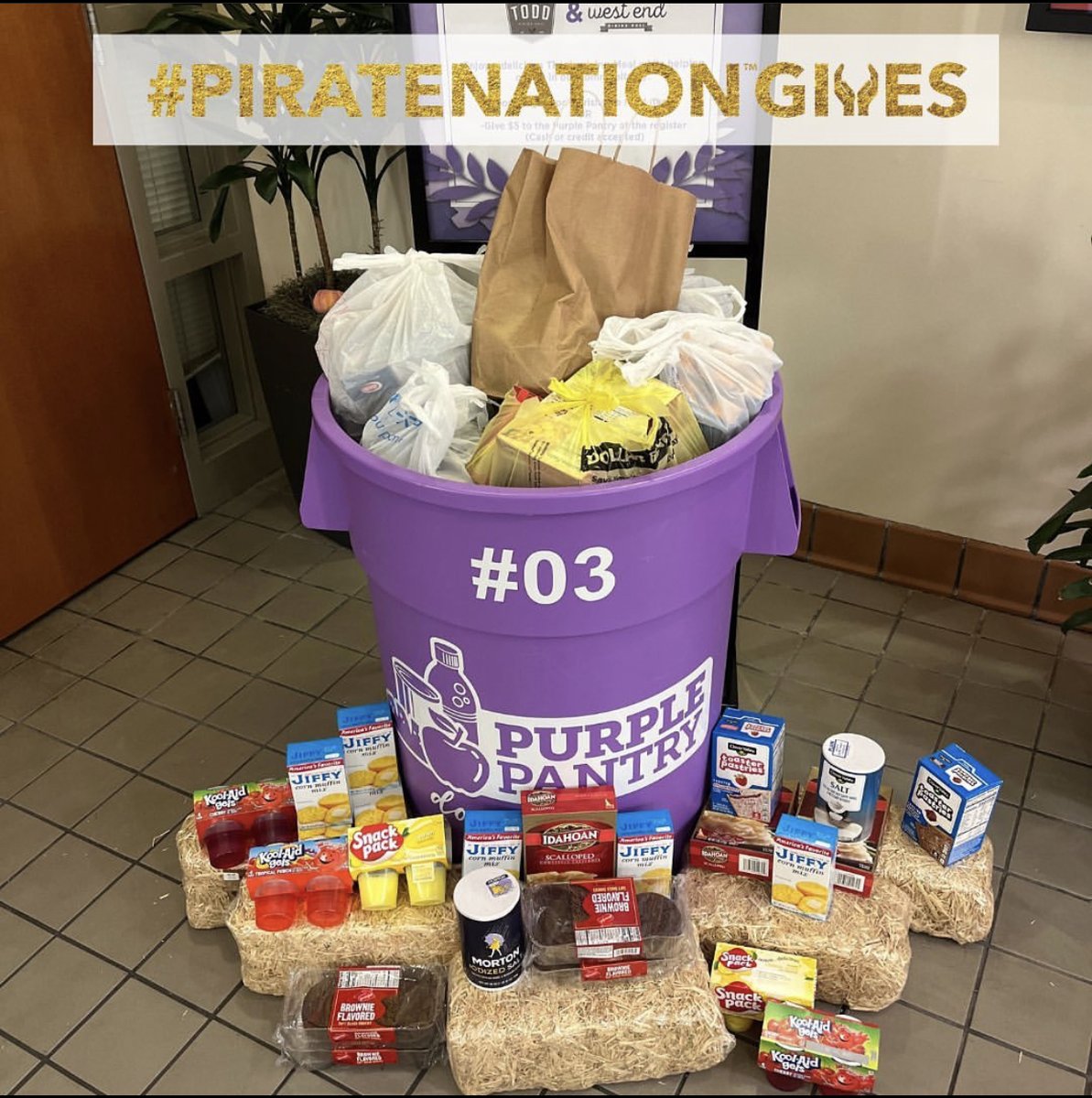 🚨Challenge Alert🚨 

#PirateNationGives is a great time to support the Purple Pantry! With 10 gifts to the Hunger Initiatives Support Fund, participants will unlock $10,000 from an anonymous donor ➡️ go.ecu.edu/b84bf45b